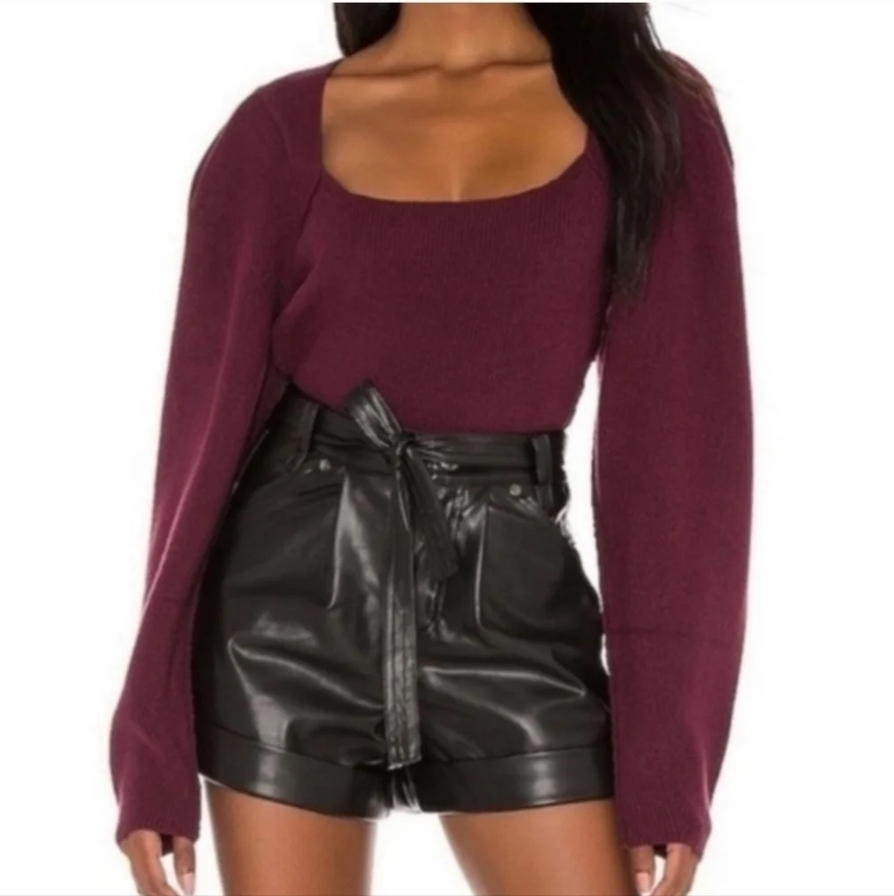 Free People Saffron Open Back Sweater Top Size Small NWT